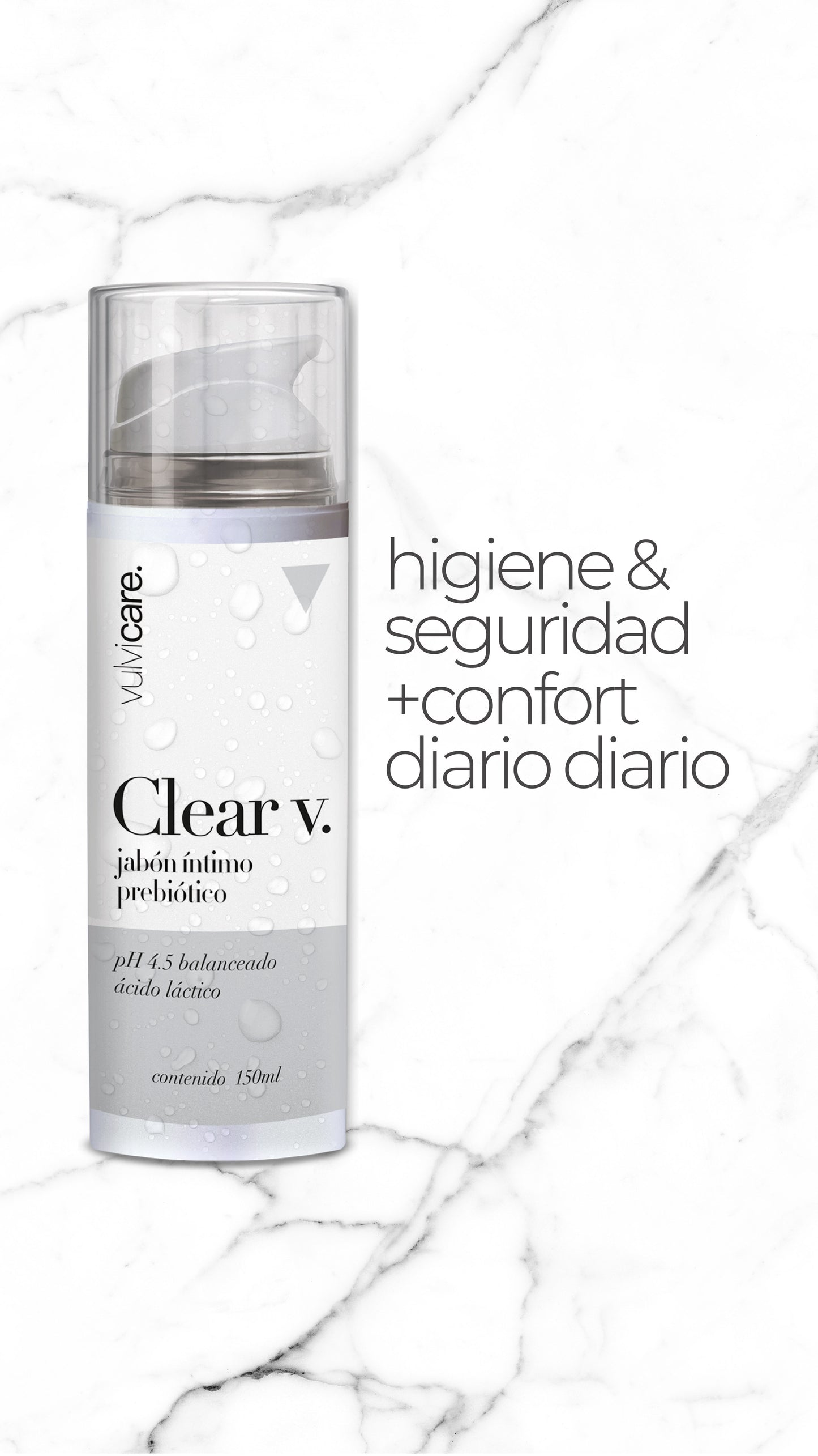 Clear V | Jabón Íntimo Prebiótico pH 4,5 Balanceado